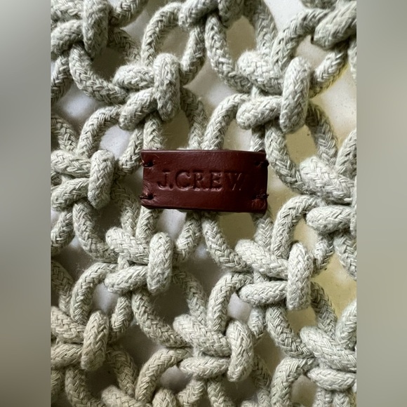 NWT J.Crew Cadiz Hand-Knotted Rope Tote Bag ~ Pale Surplus Green - Picture 3 of 5